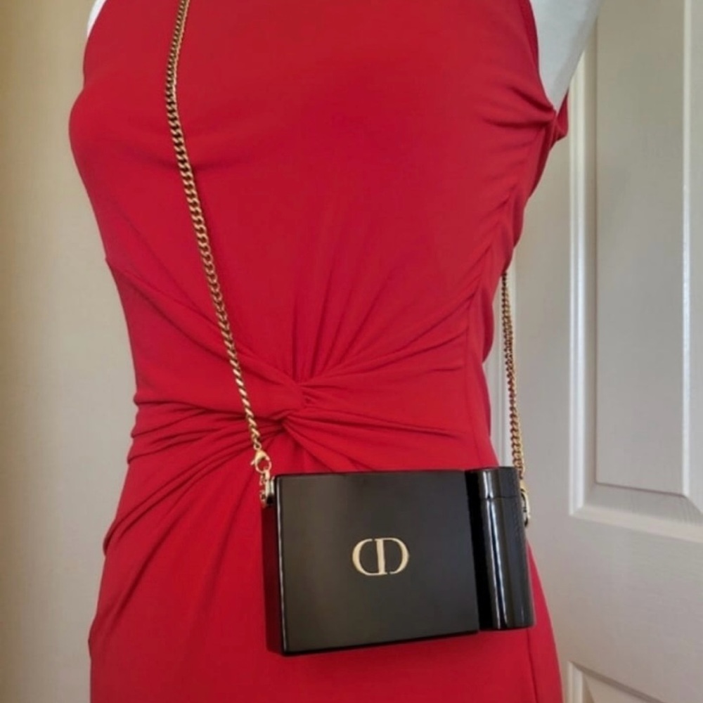 DIOR ROUGE DIOR MINAUDIERE lipstick case and crossbody clutch Black New in box - Picture 3 of 9